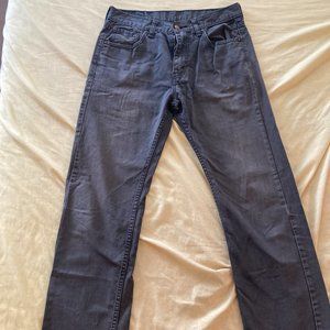 Men's Levi's 505 30W 32L Straight Fit Gray Jeans